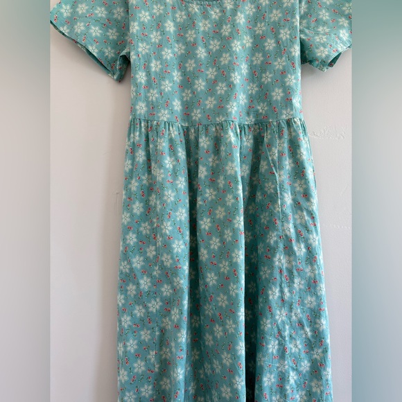 April Cornell county pocket Mint Floral Midi maxi Dress size L - Picture 4 of 10